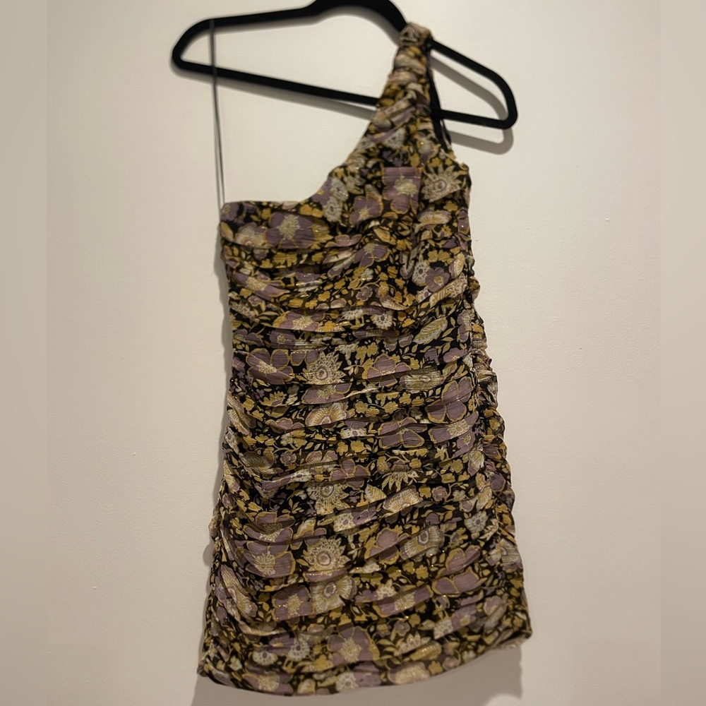 brand new floral zara one shoulder dress